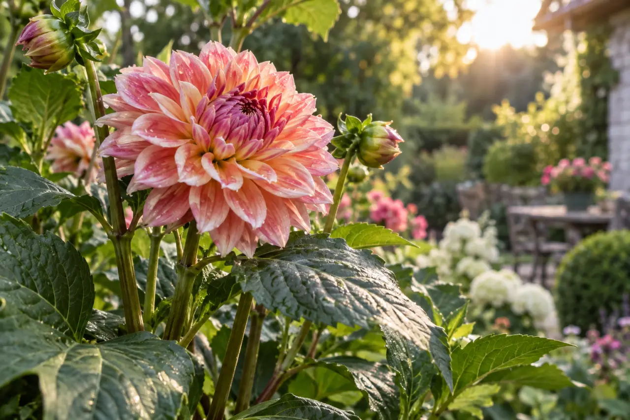 Plante grande tige extérieur : fleurs, feuillages XXL et plantes sur tige